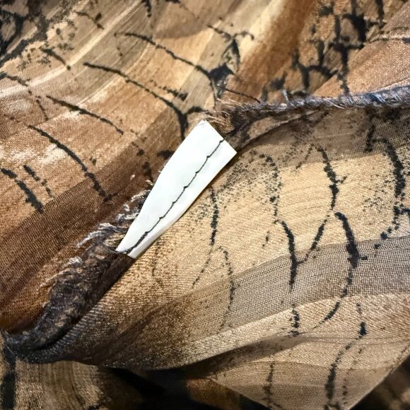 Conrad C Collection Shirt animal print snake brown sheer leather feather belt - Picture 12 of 12